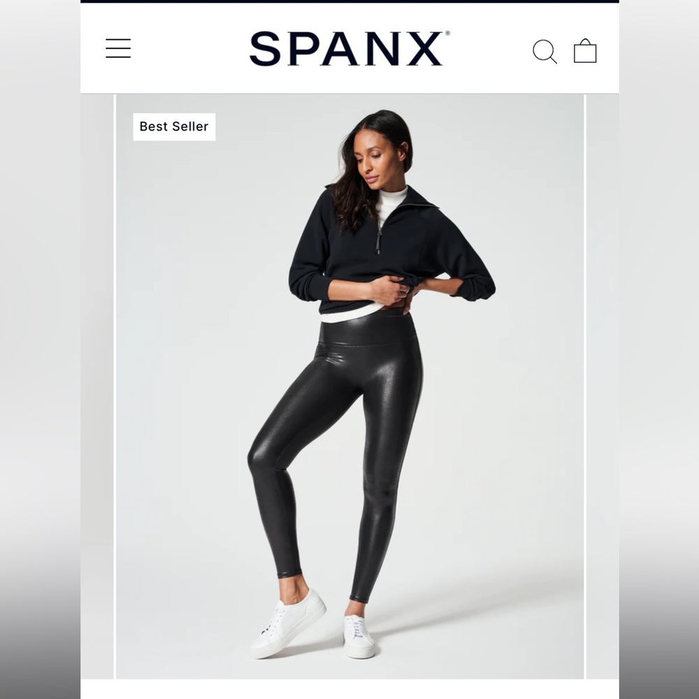 Spanx Faux Leather Leggings size M
